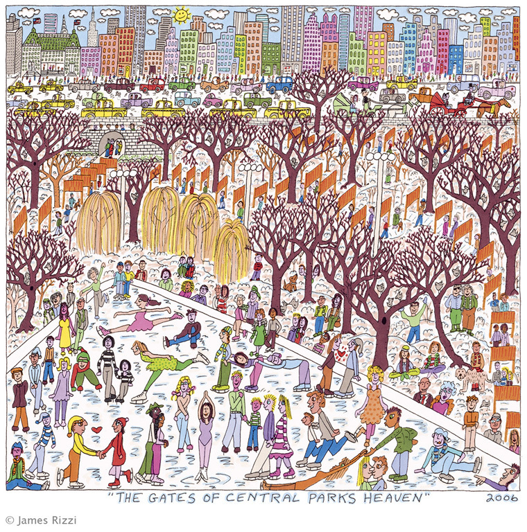 James Rizzi - 2D "THE GATES OF CENTRAL PARKS HEAVEN"