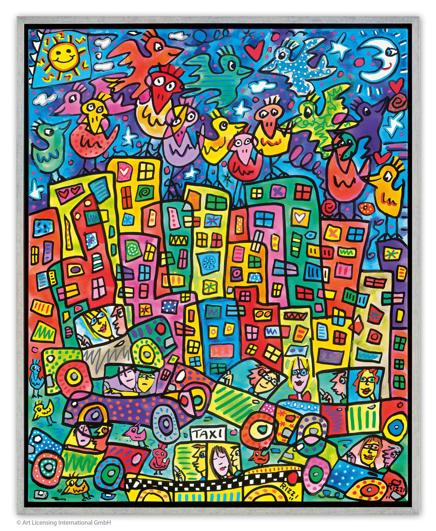 James Rizzi - ME AND YOU, AND THE CITY TOO - inklusive Rahmen