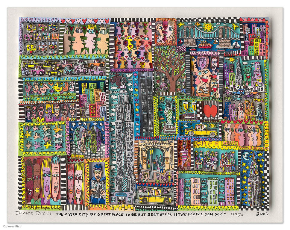 James Rizzi - NEW YORK CITY IS A GREAT PLEACE TO BE ... - inkl. Einrahmung